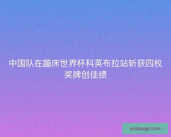 中国队在蹦床世界杯科英布拉站斩获四枚奖牌创佳绩